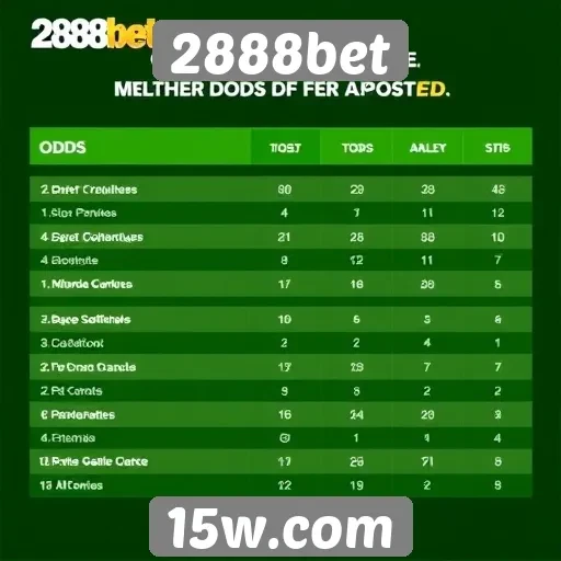 Comparativo de odds entre 2888bet e concorrentes